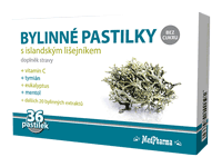 BYLINNÉ PASTILKY S ISLANDSKÝM LIŠEJNÍKEM 36 pas | MedPharma 