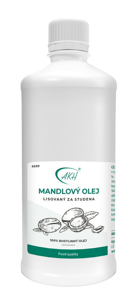 MANDLOVÝ OLEJ lisovaný za studena 1000 ml | AromaKH
