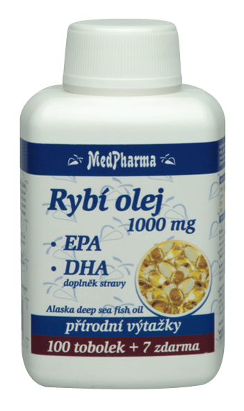 Rybí olej 1000 mg - EPA + DHA mg, 107 tobolek | MedPharma