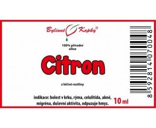 CITRON 100% přírodní silice 10ml | Bylinné kapky 