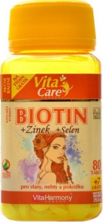 BIOTIN + Zinek + Selen 80 tab | Vitaharmony