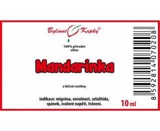 MANDARINKA 100% přírodní silice - esenciální olej 10 ml | Bylinné kapky