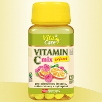 Vitamin C 100 mg MIX, pomeranč a malina - 120 žvýk. tbl | VitaHarmony