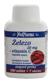 Železo 20 mg + vitamin C, 107 tablet | MEDPHARMA