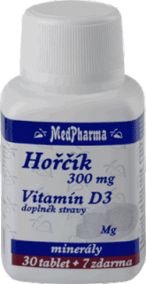 Hořčík 300 mg + vitamin D3, 37 tablet | MEDPHARMA