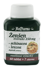 Ženšen pravý extrakt 350 mg + echinacea + leuzea, 67 tablet | MEDPHARMA